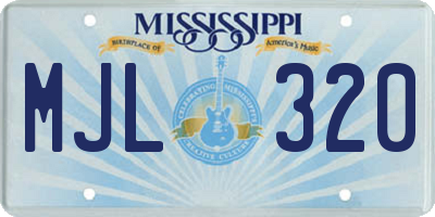 MS license plate MJL320