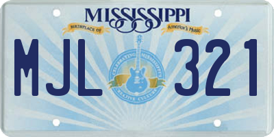 MS license plate MJL321