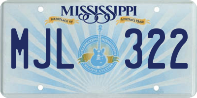 MS license plate MJL322