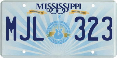 MS license plate MJL323