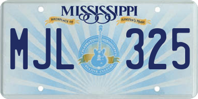 MS license plate MJL325