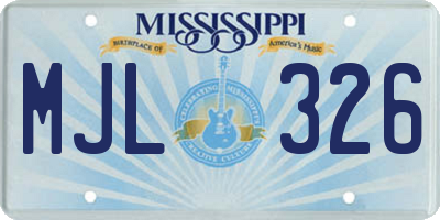 MS license plate MJL326