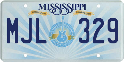 MS license plate MJL329