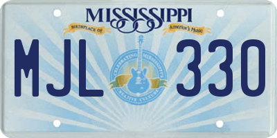 MS license plate MJL330
