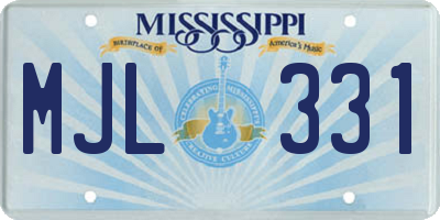 MS license plate MJL331