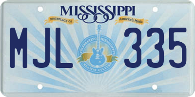 MS license plate MJL335
