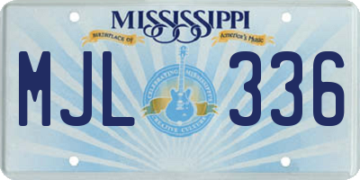 MS license plate MJL336