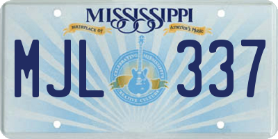 MS license plate MJL337