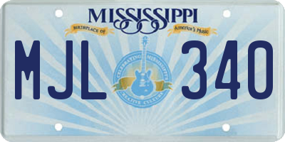 MS license plate MJL340