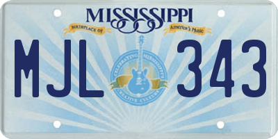 MS license plate MJL343