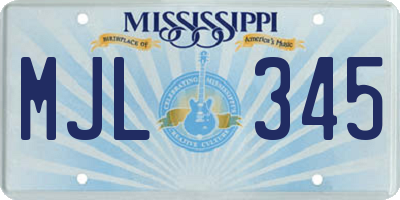 MS license plate MJL345