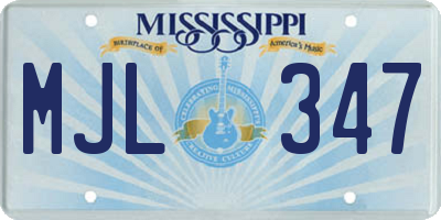 MS license plate MJL347