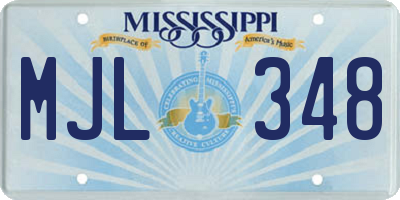 MS license plate MJL348