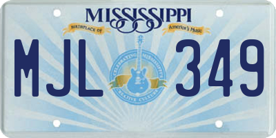 MS license plate MJL349