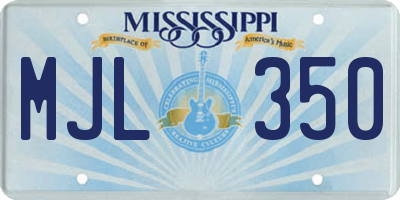 MS license plate MJL350