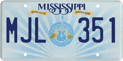 MS license plate MJL351
