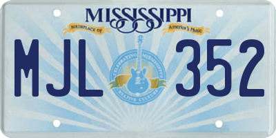 MS license plate MJL352