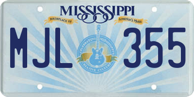 MS license plate MJL355