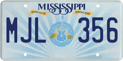 MS license plate MJL356