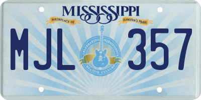 MS license plate MJL357