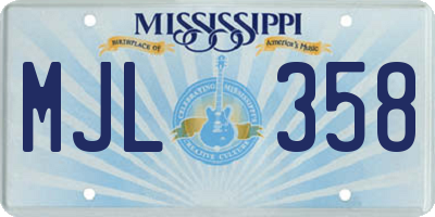 MS license plate MJL358