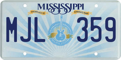 MS license plate MJL359