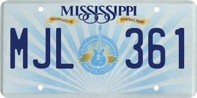 MS license plate MJL361