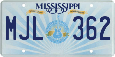 MS license plate MJL362