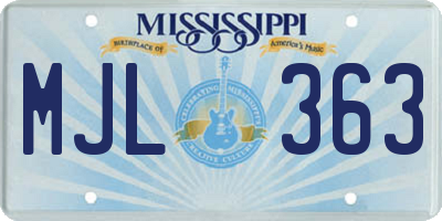 MS license plate MJL363