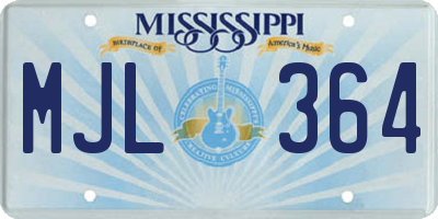 MS license plate MJL364