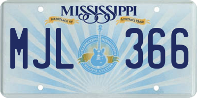 MS license plate MJL366