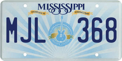 MS license plate MJL368