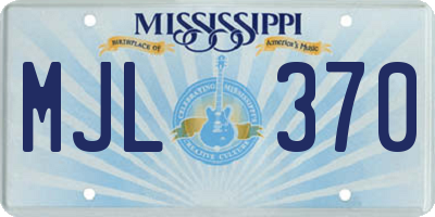 MS license plate MJL370