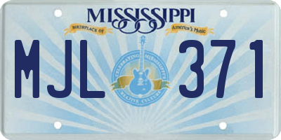 MS license plate MJL371