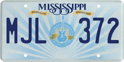 MS license plate MJL372