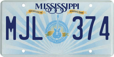 MS license plate MJL374