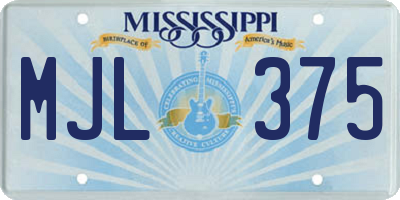 MS license plate MJL375
