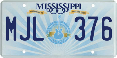 MS license plate MJL376