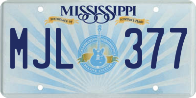 MS license plate MJL377