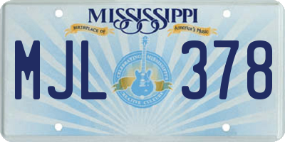 MS license plate MJL378