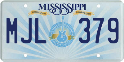 MS license plate MJL379