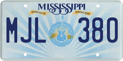 MS license plate MJL380
