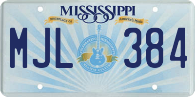 MS license plate MJL384