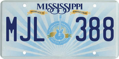 MS license plate MJL388