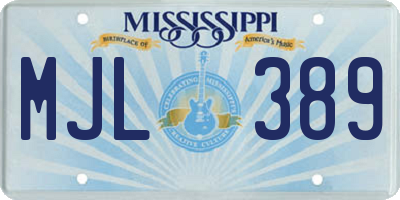 MS license plate MJL389