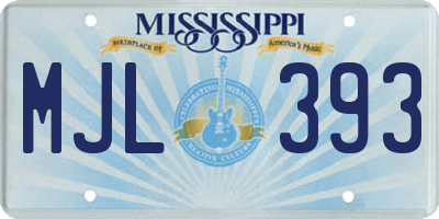 MS license plate MJL393