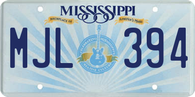 MS license plate MJL394