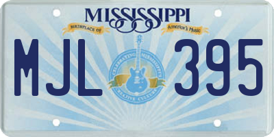 MS license plate MJL395
