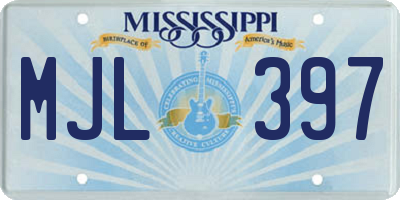 MS license plate MJL397