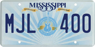 MS license plate MJL400